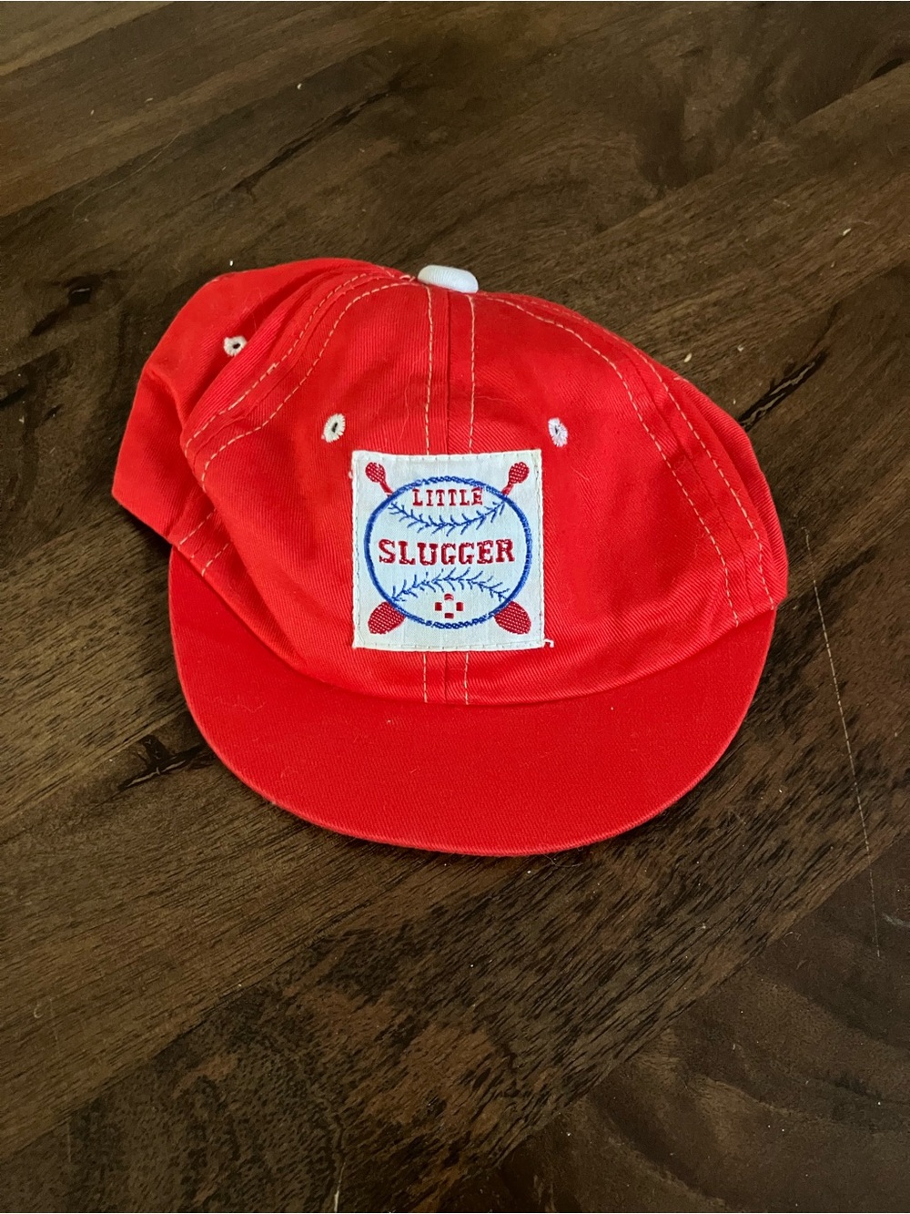 Vintage Little Slugger Hat Cap Youth Toddler OSFA 80s Red Baseball ⚾️